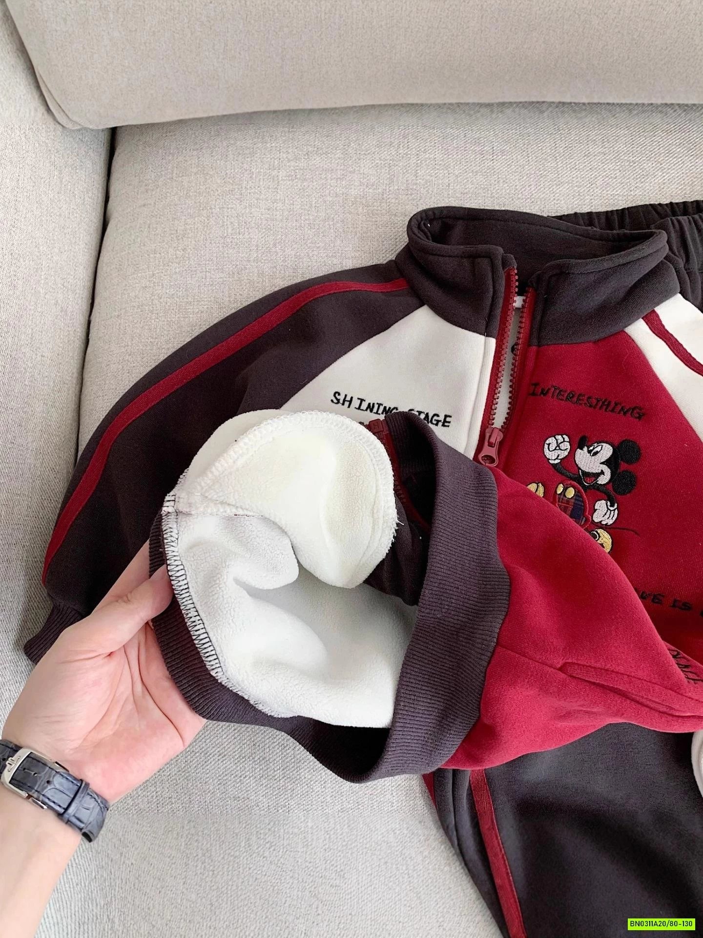 SÉT NỈ MICKEY PHỐI MÀU LÓT LÔNG