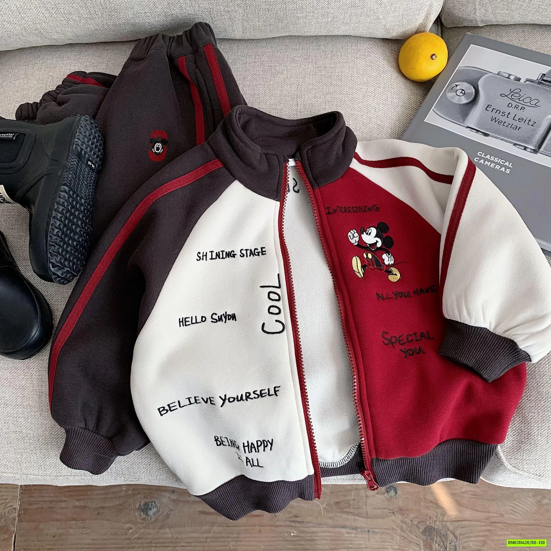 SÉT NỈ MICKEY PHỐI MÀU LÓT LÔNG