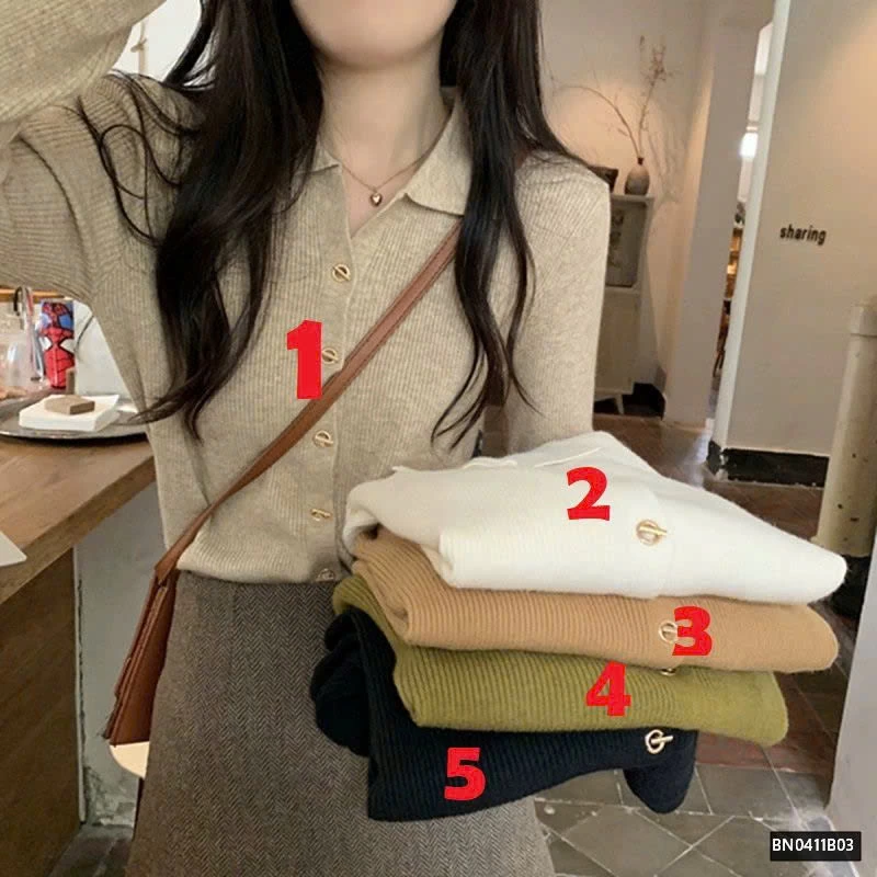 Áo len thiết kế V cổ siêu xinh