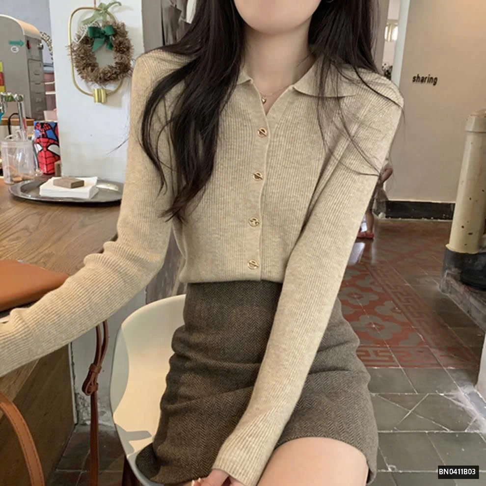 Áo len thiết kế V cổ siêu xinh