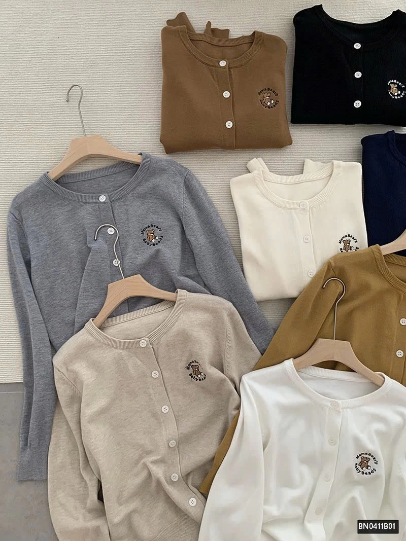 ÁO LEN MỎNG LOGO THÊU GẤU