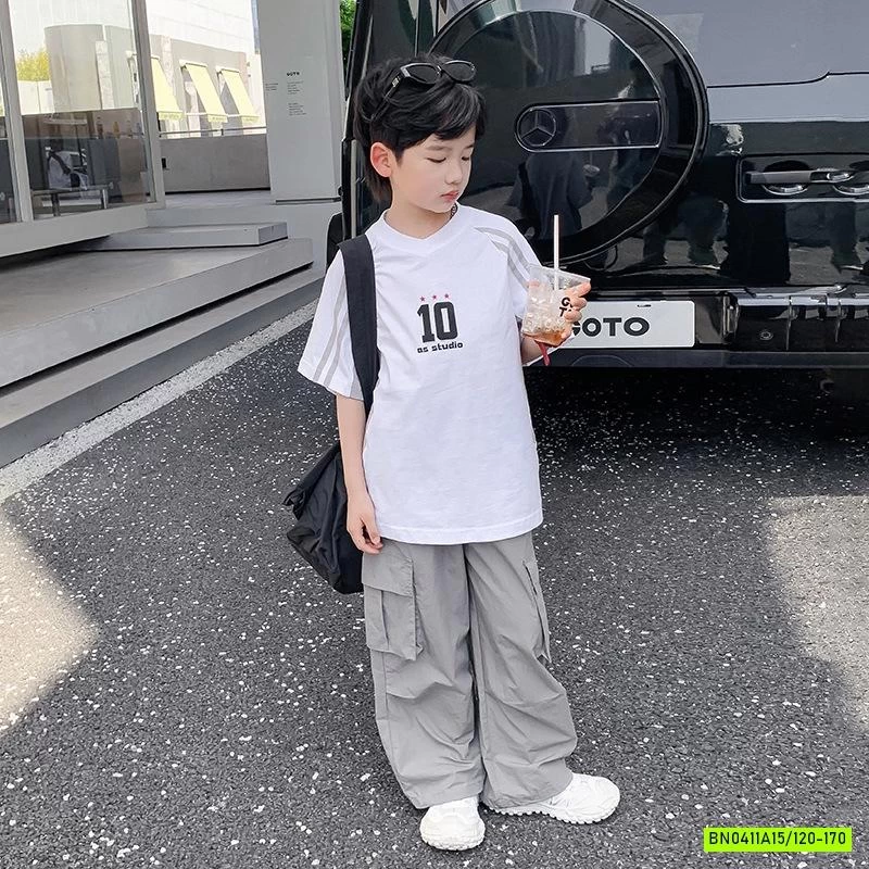 ÁO THUN SỐ 10 SỌC VAI HHBABY