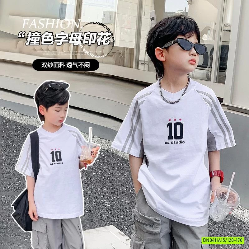 ÁO THUN SỐ 10 SỌC VAI HHBABY