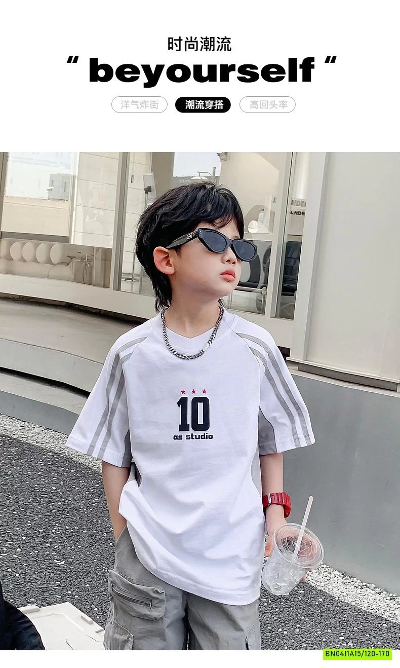 ÁO THUN SỐ 10 SỌC VAI HHBABY