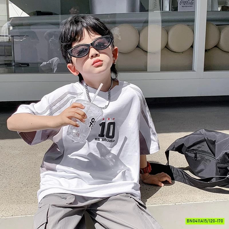 ÁO THUN SỐ 10 SỌC VAI HHBABY