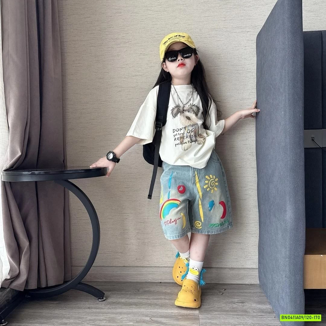 ÁO THUN CÚN MIX SHORT CẦU VỒNG