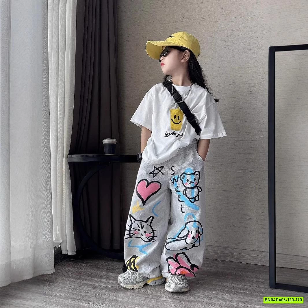 ÁO THUN CỐC NƯỚC MIX JEANS IN GẤU