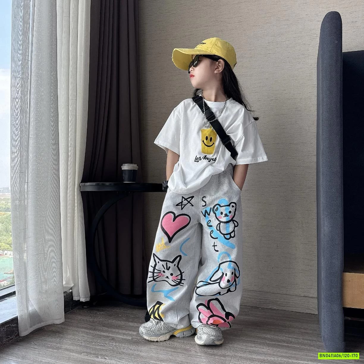 ÁO THUN CỐC NƯỚC MIX JEANS IN GẤU