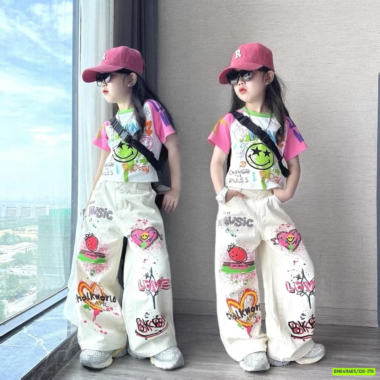 CROPTOP MIX JEANS SUÔNG IN HÌNH