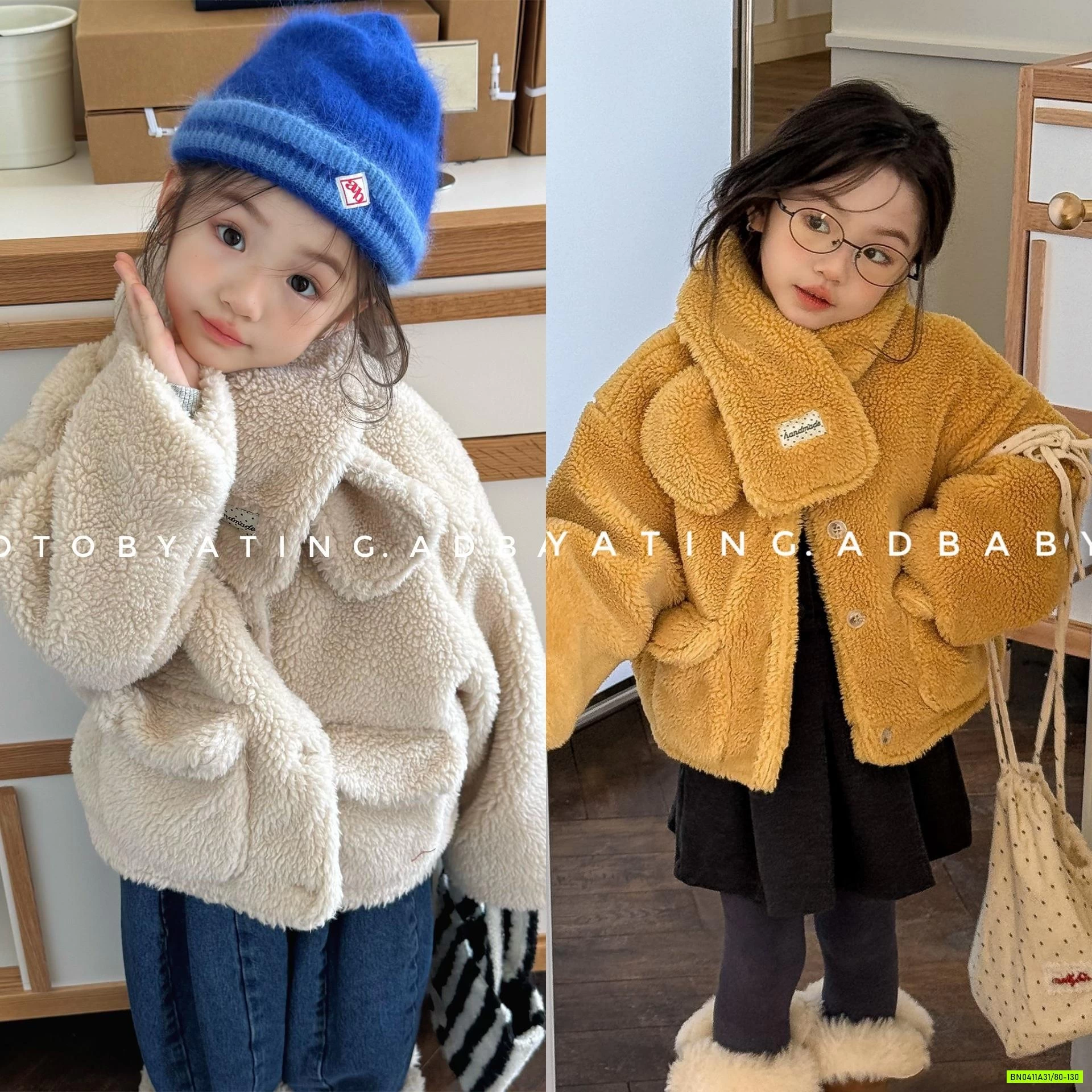 KHOÁC LÔNG CỪU KÈM KHĂN ADBABY