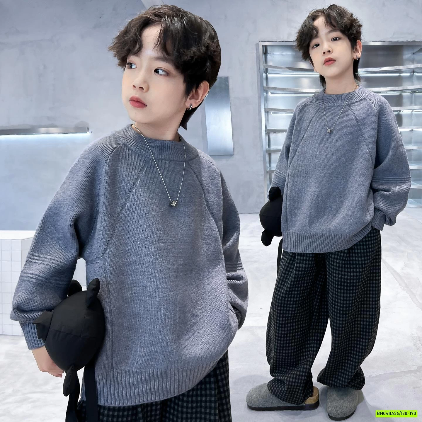 ÁO LEN CỔ TRÒN BASIC BÉ TRAI