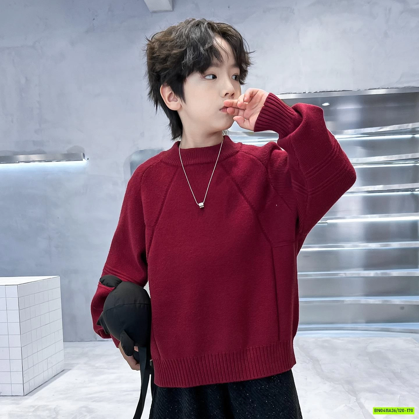 ÁO LEN CỔ TRÒN BASIC BÉ TRAI