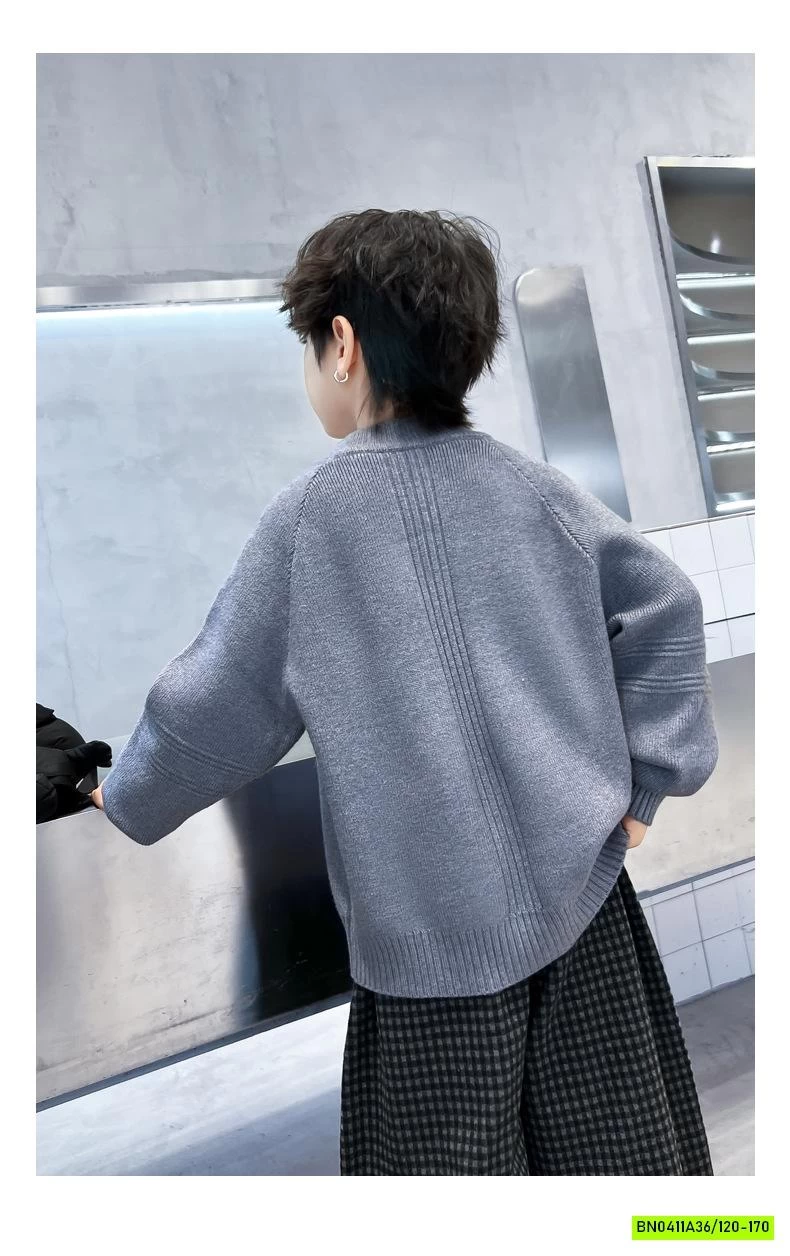 ÁO LEN CỔ TRÒN BASIC BÉ TRAI